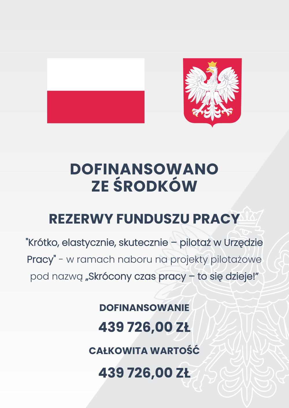 Plakat o projekcie pilotażowym