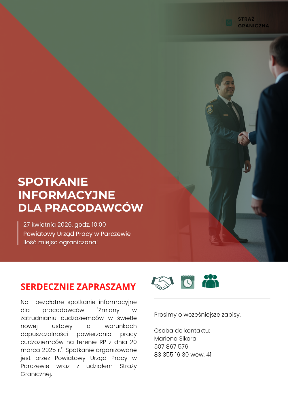 plakat spotkanie straż graniczna